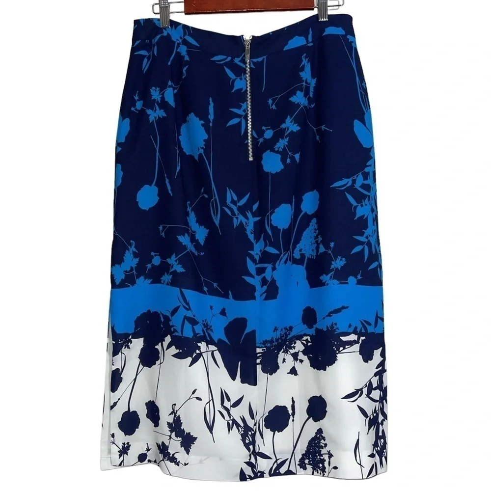 Ted Baker Selaah Bluebell Side Slit Midi Skirt Sz. 12 NWT